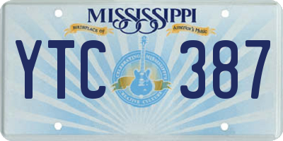 MS license plate YTC387