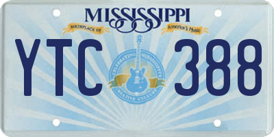 MS license plate YTC388