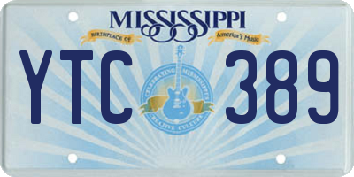 MS license plate YTC389