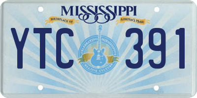 MS license plate YTC391