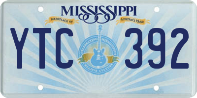 MS license plate YTC392