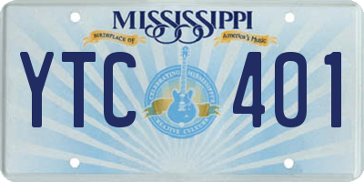 MS license plate YTC401