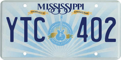 MS license plate YTC402