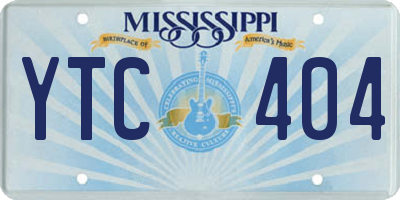 MS license plate YTC404