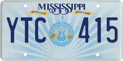 MS license plate YTC415