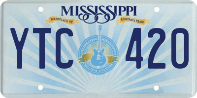 MS license plate YTC420