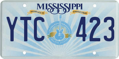 MS license plate YTC423