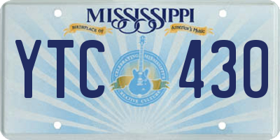 MS license plate YTC430