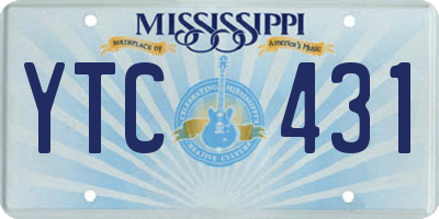 MS license plate YTC431