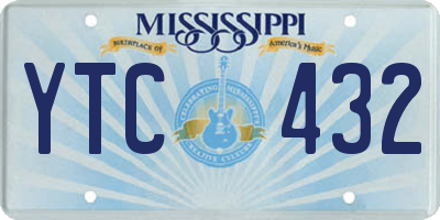 MS license plate YTC432