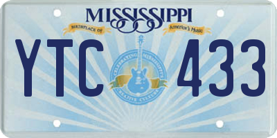 MS license plate YTC433