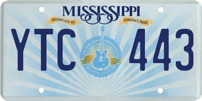 MS license plate YTC443