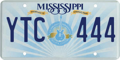MS license plate YTC444