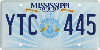 MS license plate YTC445