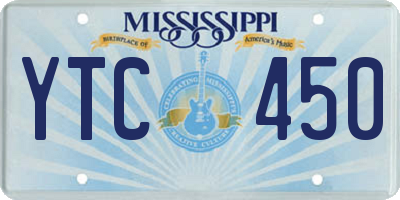 MS license plate YTC450
