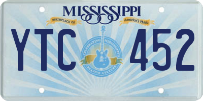 MS license plate YTC452