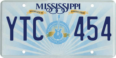 MS license plate YTC454