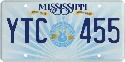 MS license plate YTC455