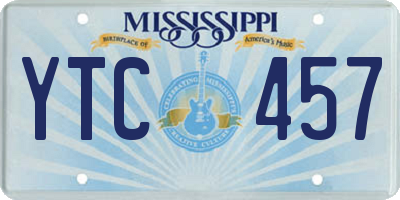 MS license plate YTC457
