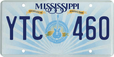 MS license plate YTC460