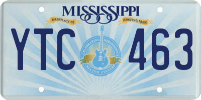 MS license plate YTC463