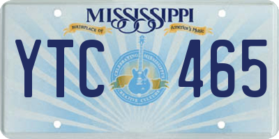 MS license plate YTC465