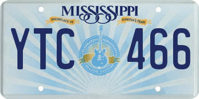 MS license plate YTC466