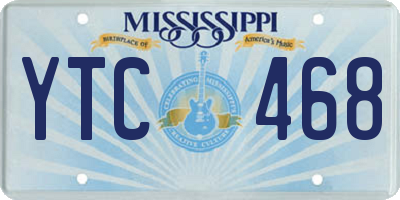 MS license plate YTC468