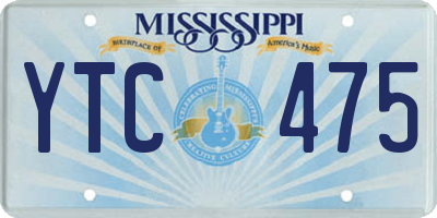 MS license plate YTC475