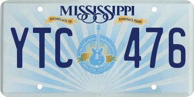 MS license plate YTC476