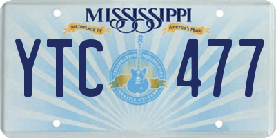 MS license plate YTC477