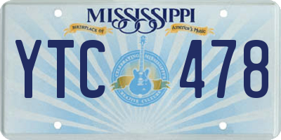 MS license plate YTC478