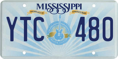 MS license plate YTC480