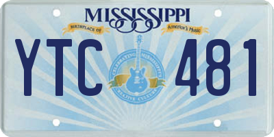 MS license plate YTC481
