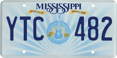 MS license plate YTC482