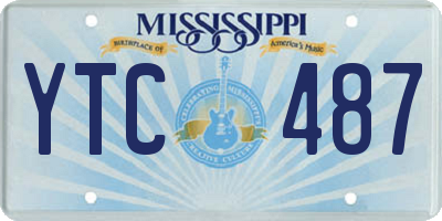 MS license plate YTC487