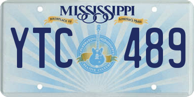 MS license plate YTC489