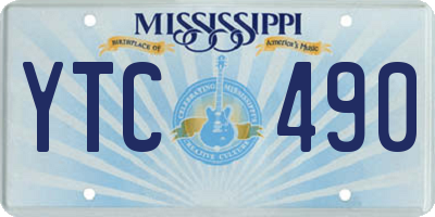 MS license plate YTC490