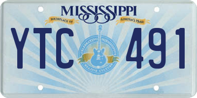 MS license plate YTC491