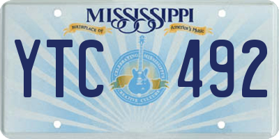 MS license plate YTC492