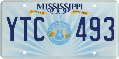 MS license plate YTC493