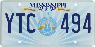 MS license plate YTC494