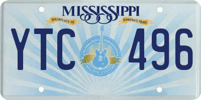 MS license plate YTC496
