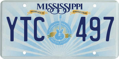 MS license plate YTC497