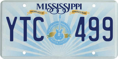 MS license plate YTC499