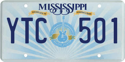 MS license plate YTC501