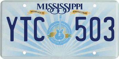 MS license plate YTC503