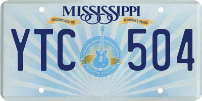 MS license plate YTC504