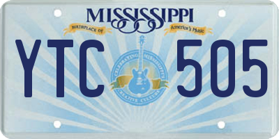 MS license plate YTC505