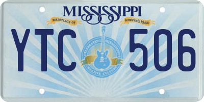 MS license plate YTC506